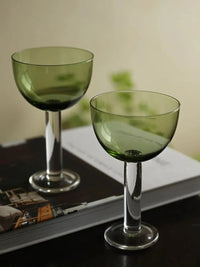 Hami Green Goblet glass goblet vintage wine cup cocktail dessert glassware