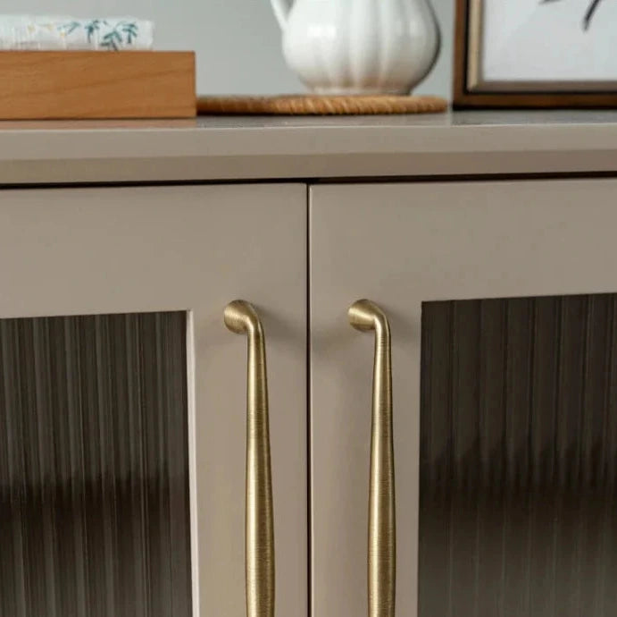 Letifly Lights & Decor - Sutton Brass Cabinet Pull - Slim antique brass cabinet handle with 128 mm mounting pitch