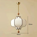 Retro Fabric Lampshade Pendant Light Japan Circular LED for Room Dining Table Apartment Wooden Ball Lighting Fixtures E27-Letifly Lights and Decor