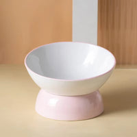 Elevated Ceramic Cat Bowl, Raised Slow Feeder for Cats & Small Dogs, Anti-Choking Neck Guard, Multiple Colors, Non-Slip Bowl-Letifly Lights and Decor