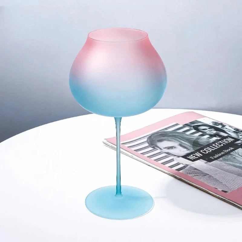 Elysian Gradient Goblet pink blue crystal wine glass frosted clear