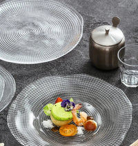 Creative Transparent Glass Western Food Plate Kitchen Tableware Living Room Home Coffee Table Dried Fruit Snacks Display Tray-Letifly Lights and Decor