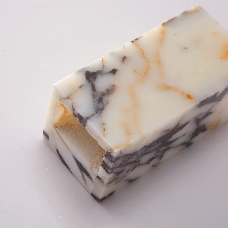 Onyx Glow Wall Sconce luxury cuboid LED natural marble bedside hallway accent lighting