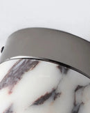 Vena Marble round natural stone ceiling light, retro translucent marble art deco ceiling lamp for Nordic home entrance, hallway, and modern decor