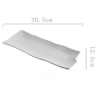 Japanese-style Sushi Plate Rectangular Ceramic Sashimi Flat Plate Creative Tableware Irregular Long Commercial Japanese Plate-Letifly Lights and Decor