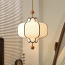 Retro Fabric Lampshade Pendant Light Japan Circular LED for Room Dining Table Apartment Wooden Ball Lighting Fixtures E27-Letifly Lights and Decor