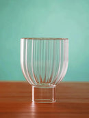Ribbed borosilicate glass whiskey cocktail espresso cup old fashioned durable glass tumbler