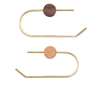Wood Toilet Paper Holder No Drill Kitchen Storage Brass Towel Hanger Bathroom Accessories Self-Adhesive Wall Mounted Tissue Rack-Letifly Lights and Decor