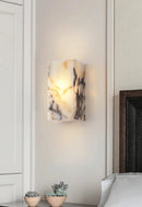 Onyx Glow Wall Sconce luxury cuboid LED natural marble bedside hallway accent lighting