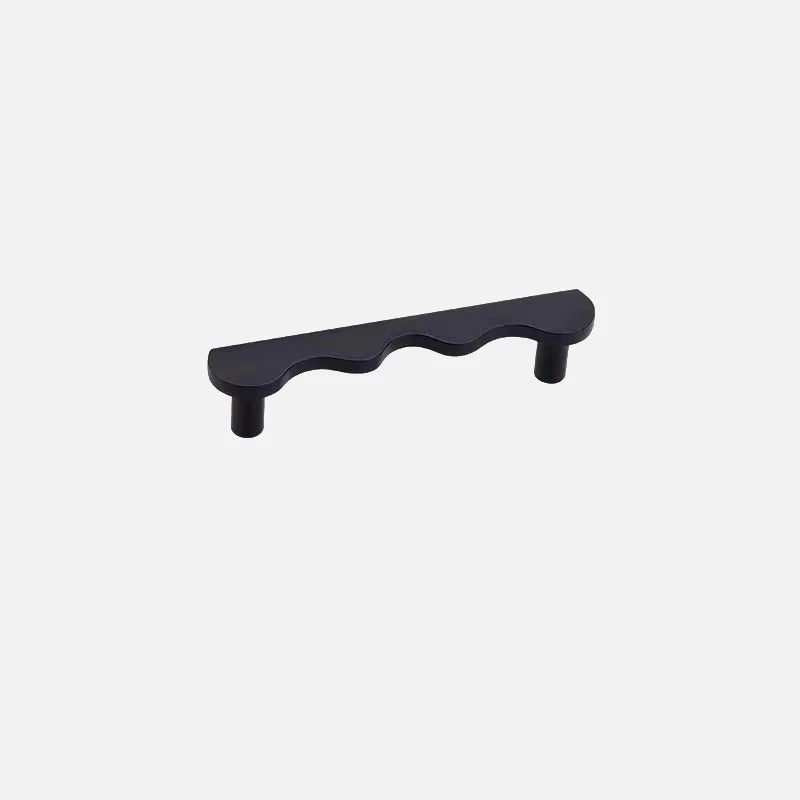 Brass Wave Shape Cabinet Handles Modern Drawer Pulls Gold/Black Furniture Handles for Kitchen Wardrobe Door-Letifly Lights and Decor