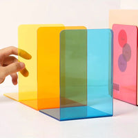 Acrylic bookends colorful modern L-shaped desk organizer
