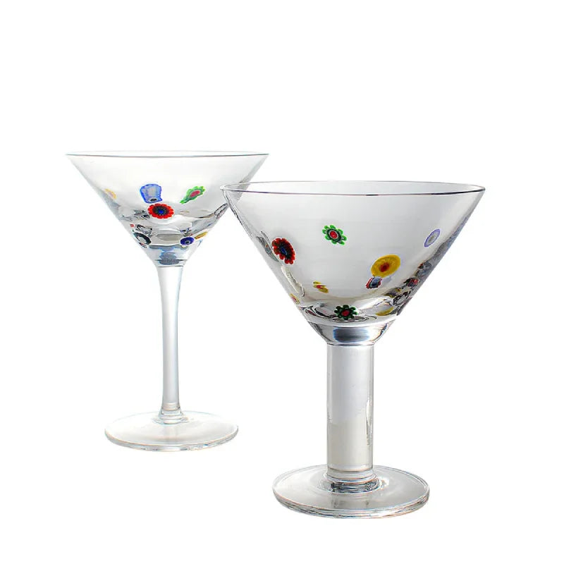 1 Piece Polka Kaleidoscope Handmade Decals Glass Cocktail Glass Goblet Champagne Glass Martini Glass Wine Glass-Letifly Lights and Decor
