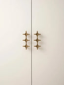 The Crossbeam Brass Knobs Antique brass star-shaped cabinet knobs 1-star and 3-star Nordic hardware