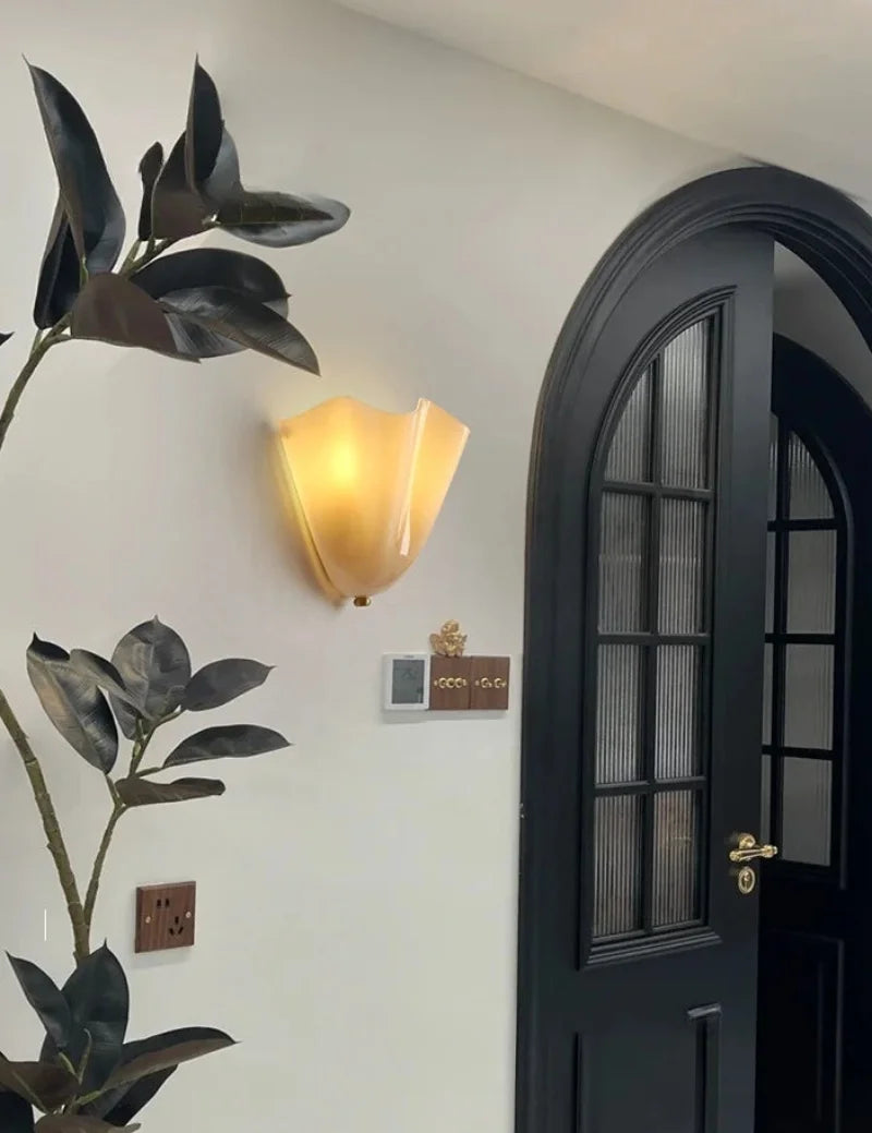 Wall Sconce petal glass sculptural ambient lighting colored glass decorative wall lamp