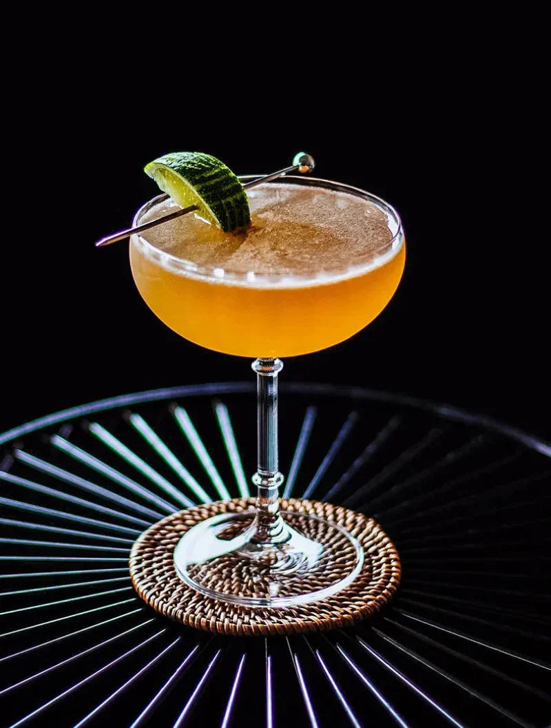 ribbed glass cocktail coupe handmade clear borosilicate stemware