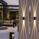LED modern up-and-down wall lamp black aluminum outdoor indoor warm white anti-rust wall sconce