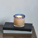 Colorful frosted glass vase ring design mini cylindrical bud vase for stems candles diffuser