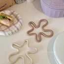 wave silicone heat resistant coaster non-slip pot holder modern kitchen mat