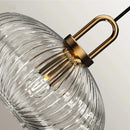 Clara Ridge Glass Pendant Lamps clear ribbed glass pendant lamp gold accent modern lighting for living room dining room bedroom