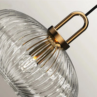 Clara Ridge Glass Pendant Lamps clear ribbed glass pendant lamp gold accent modern lighting for living room dining room bedroom