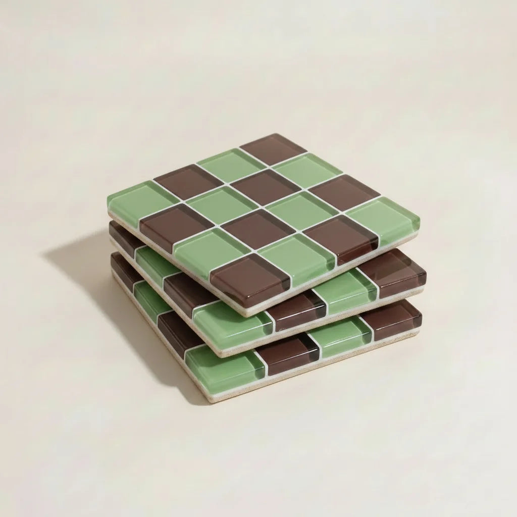 Pixel Vintage Tile Coasters
