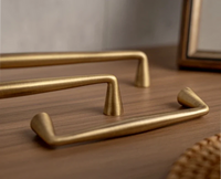 Letifly Lights & Decor - Sutton Brass Cabinet Pull - Slim antique brass cabinet handle with 128 mm mounting pitch