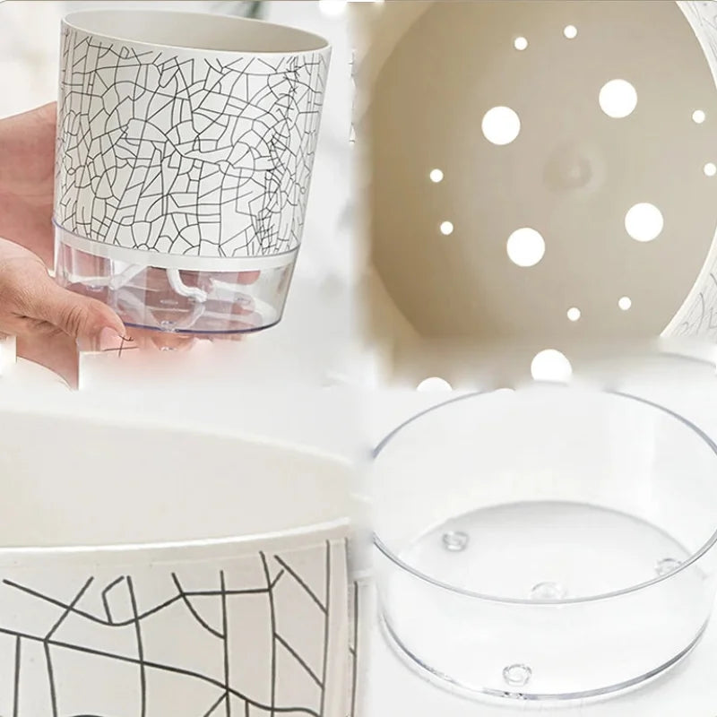 self watering planter with light Evergreen Flow Self-Watering Planter