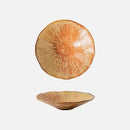 Terracotta ceramic sunburst bowl scalloped rim artisan textured serving bowl modern rustic tableware