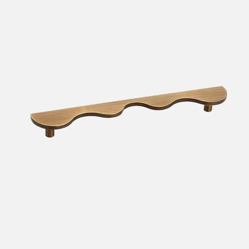 Brass Wave Shape Cabinet Handles Modern Drawer Pulls Gold/Black Furniture Handles for Kitchen Wardrobe Door-Letifly Lights and Decor