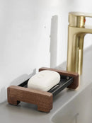 Foundry Soap Dock Modern wooden and metal soap dish black minimalist bathroom soap holder