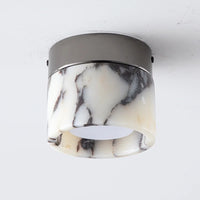 Vena Marble round natural stone ceiling light, retro translucent marble art deco ceiling lamp for Nordic home entrance, hallway, and modern decor