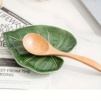 A Ceramic Spatula Holder - Kitchen Countertop Spoon Holder - Cute Leaf Design, Multifunctional Cutlery Holder-Letifly Lights and Decor