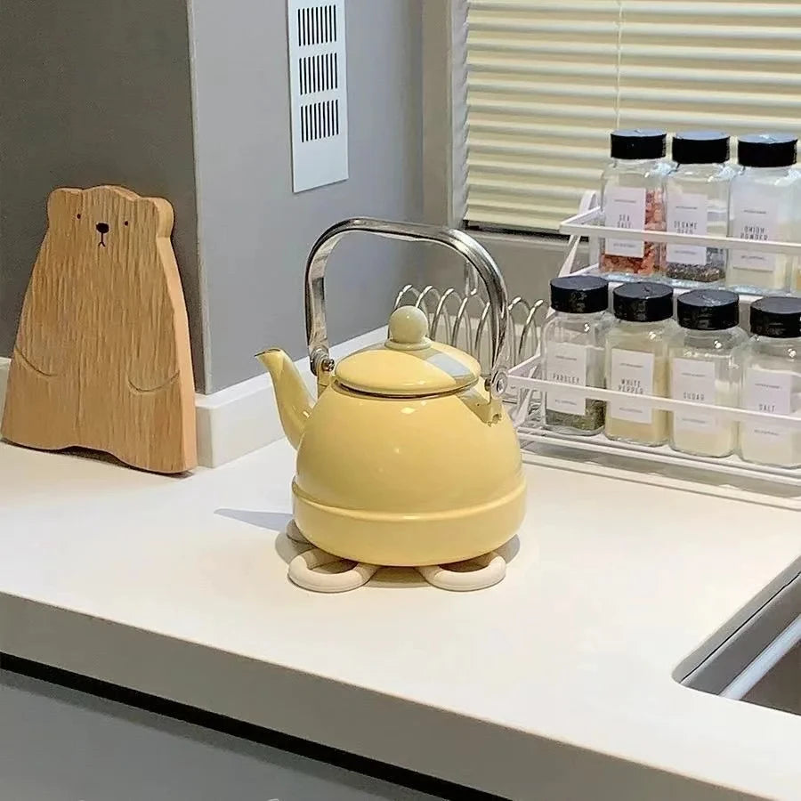 wave silicone heat resistant coaster non-slip pot holder modern kitchen mat