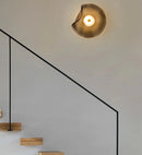 Halo Shade Sconce Japanese Retro Irregular Shape Glass Wall Lights Modern Nordic Bedroom Living Room Board Wall Lamp Entrance Lighting Home Decor LED