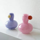 Glass vase with orb detail stained glass pastel colorful modern decor