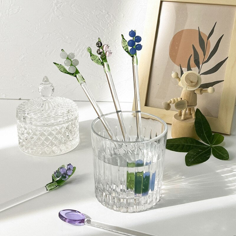 Floral Glass Stirrer