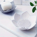 lotus flower silicone soap holder dish with drainage pad for bathroom or kitchen sink