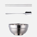 Small&Big Stainless Steel Chinese Rainbow Round Bowl Rice Soup Double Hot Insulation Container Noodle Bowl Kitchen Tableware-Letifly Lights and Decor