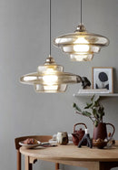 Apollo Aura Lamp Cognac glass pendant light retro layered chandelier modern kitchen island lamp