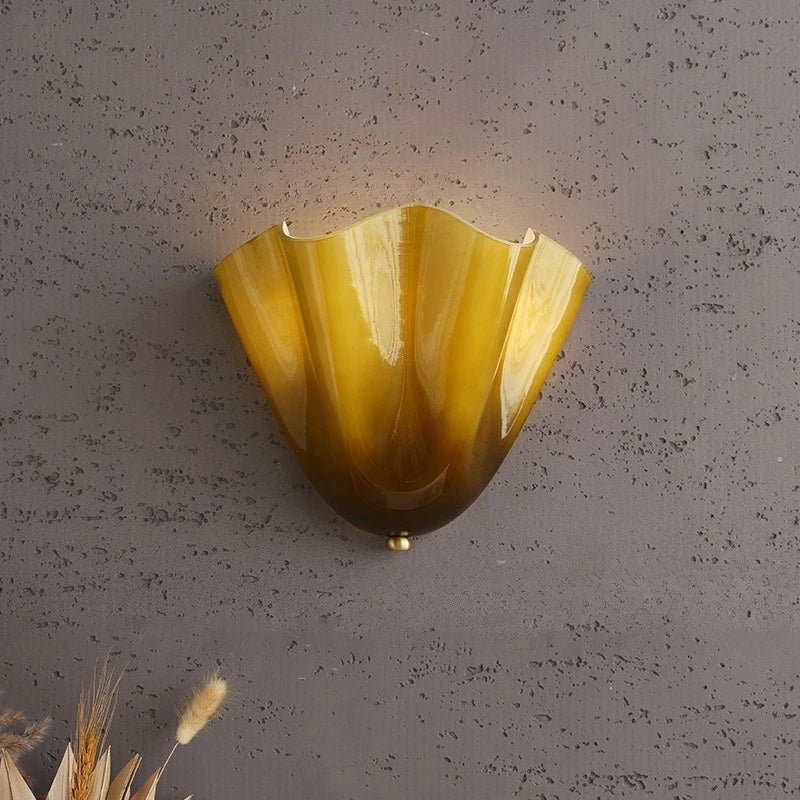 Wall Sconce petal glass sculptural ambient lighting colored glass decorative wall lamp