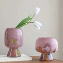 Sculpted Bloom Vase Colorful Glass Vase Hydroponics Plant Pots Table Decoration Flowers Arrangement Painted Artwork Floral Vase Room Aesthetic Decor