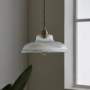 Linden Glow Ribbed Pendant Light Ribbed glass pendant light with brass hardware Nordic hanging lamp