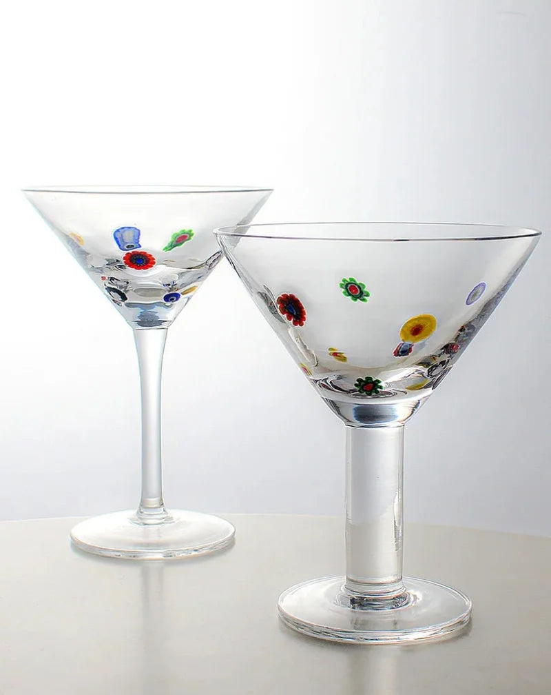1 Piece Polka Kaleidoscope Handmade Decals Glass Cocktail Glass Goblet Champagne Glass Martini Glass Wine Glass-Letifly Lights and Decor