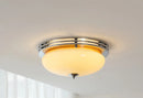 Ceiling light cream glass chrome Bauhaus French style retro flush mount ceiling lamp