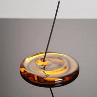 Glass Incense Holder Heat Resistant Stick Burner for Meditation Yoga Zen Desk Decor Home Office Shelf Aesthetic Ash Catcher-Letifly Lights and Decor