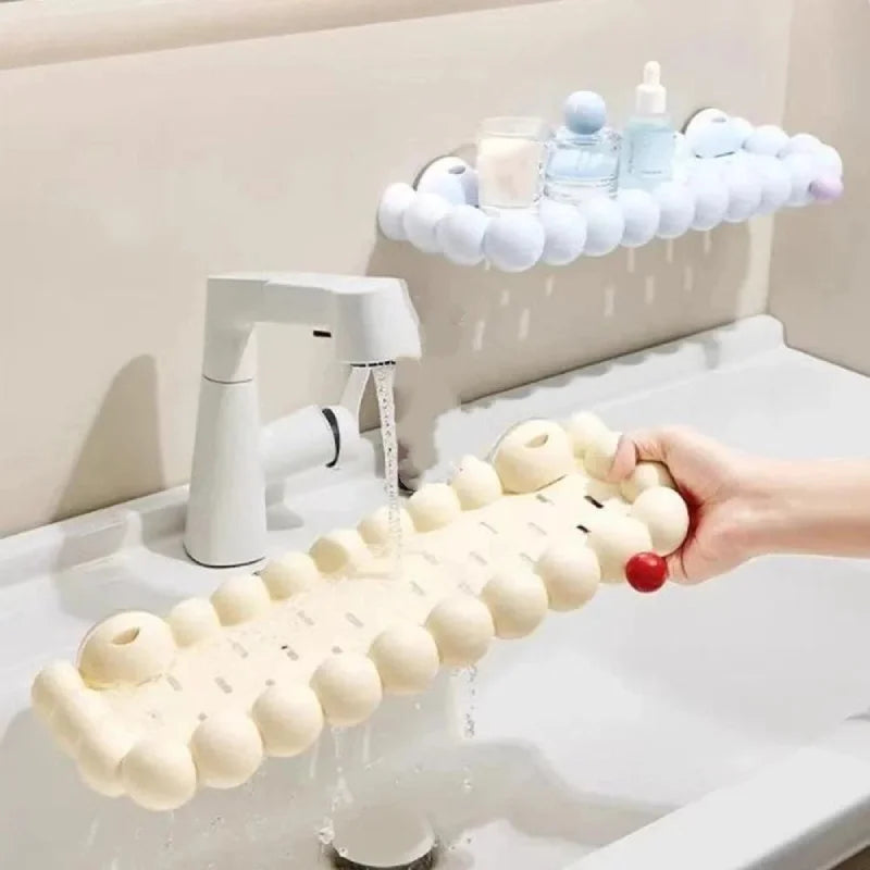 Plastic Cloud Suction Cup Storage Rack Punch Free Large Capacity Cosmetics Storage Rack Space Saving Removable-Letifly Lights and Decor