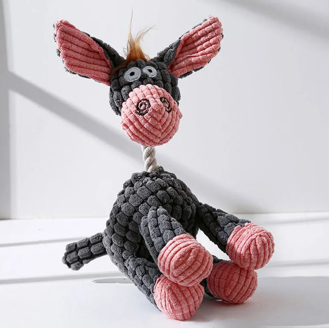 Plush Squeaky Donkey Dog Toy – Soft Interactive Chew Toy for Small & Medium Dogs