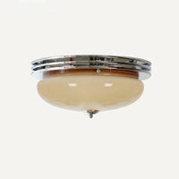 Ceiling light cream glass chrome Bauhaus French style retro flush mount ceiling lamp