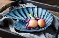 Ceramic shell plate kiln glaze ocean-inspired tableware