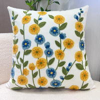 Embroidered Cotton Pillow Cover Nordic Floral Cushion Decorative Sofa Pillow